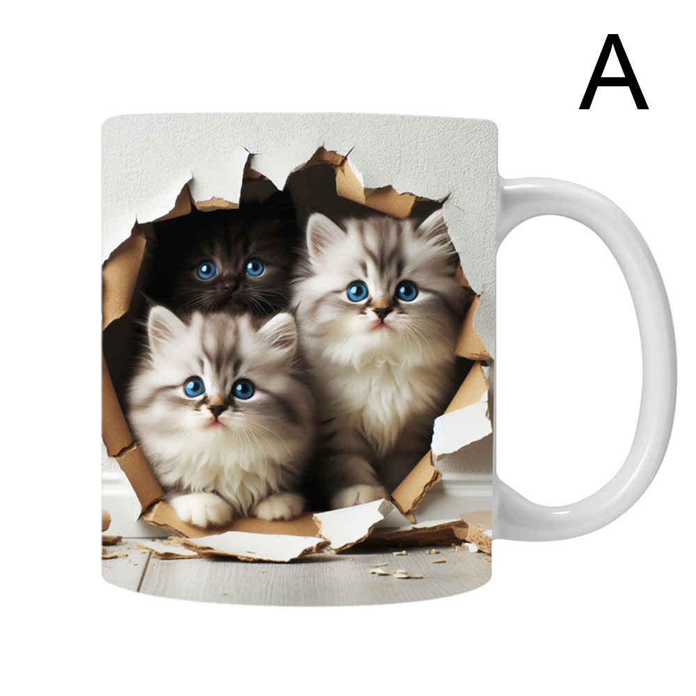 3D Cat Art Coffee Mug