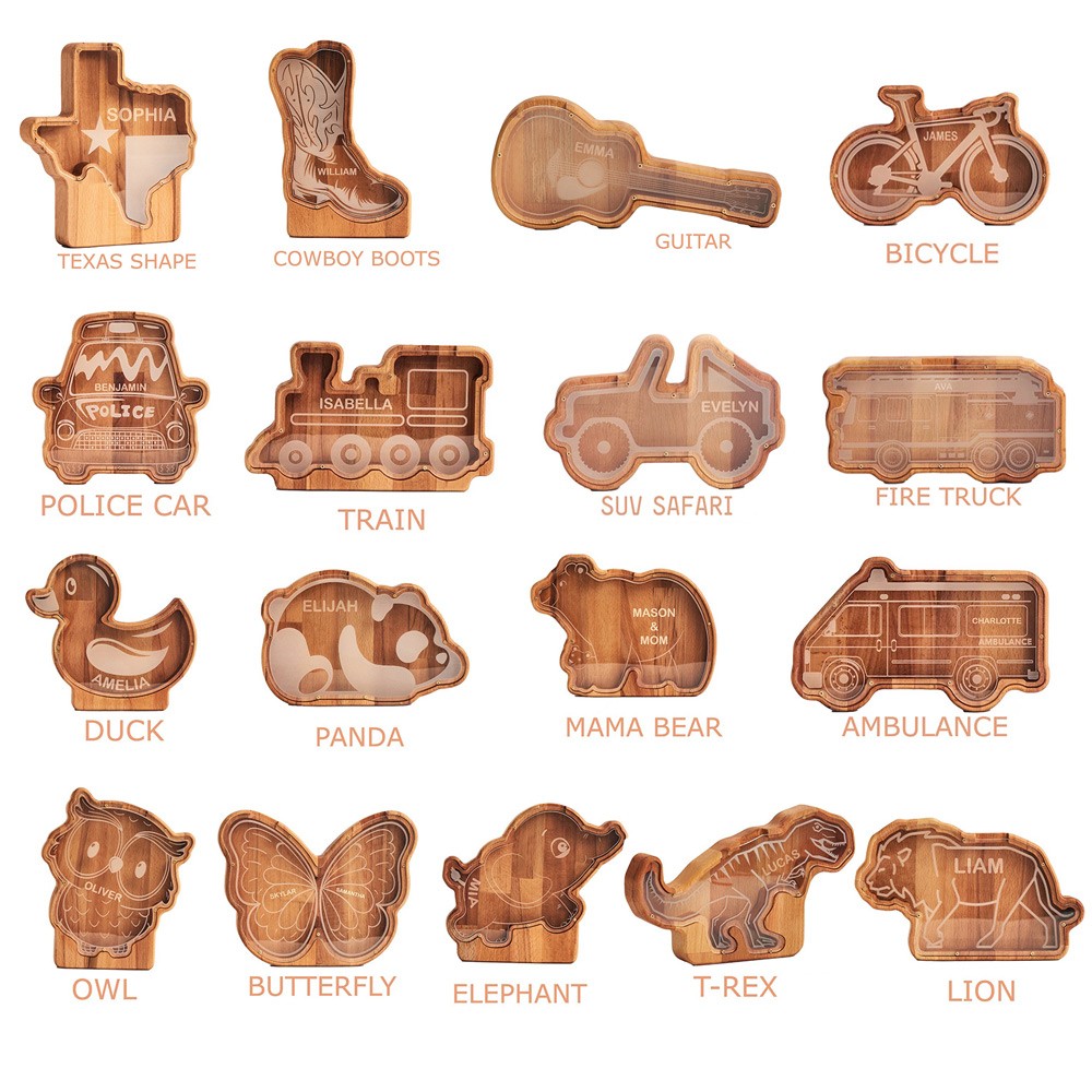 Wood Tractor Piggy Bank Christmas/Birthday Gift