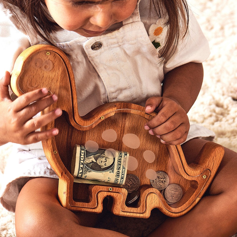 Wood Tractor Piggy Bank Christmas/Birthday Gift