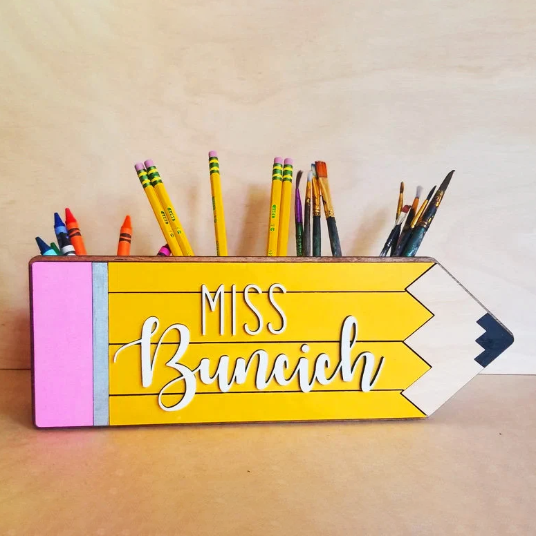 Personalized Pencil Holder Desk Organizer For Teacher's Gift