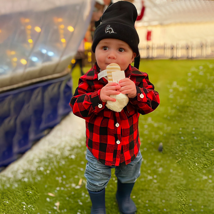 Personalized Leather Patch Kids Flannel Jacket | inJacket15