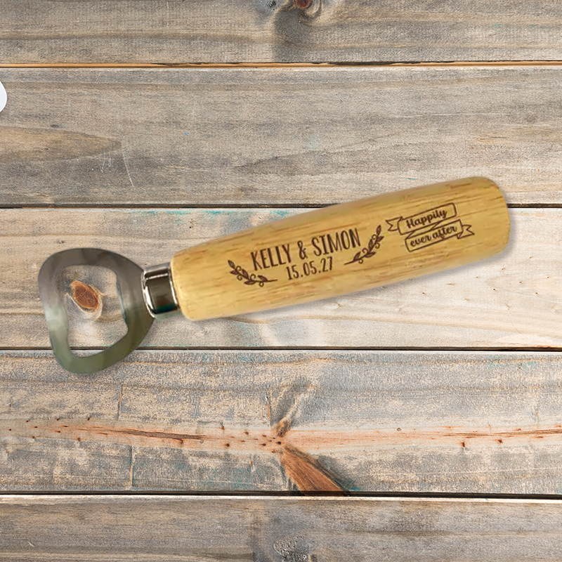 Custom Wooden Bottle Opener,Bulk Wedding Favor for Guests, Personalized Groomsmen Gift, Party Favors