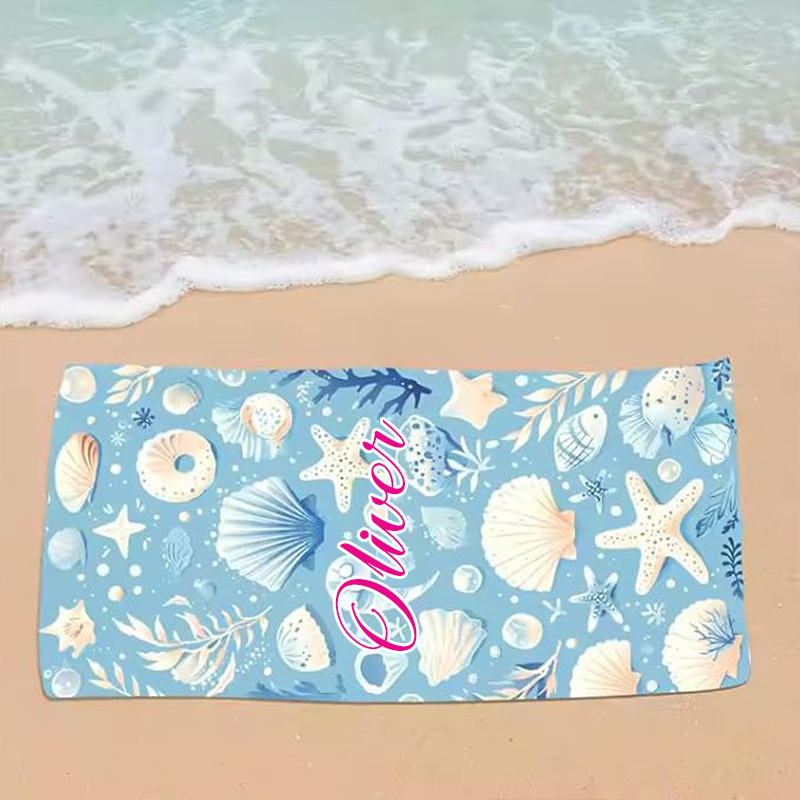 Personalized Custom 2 in 1 Beach Towel Backpack,Quick Dry Microfiber Sand Free Lightweight Large Swimming Towel