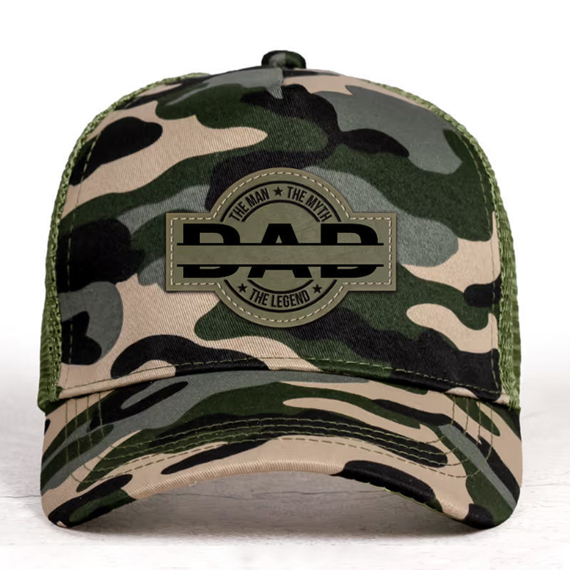 Dad, The Man, The Myth, The Legend - Personalized Leather Patch Hat