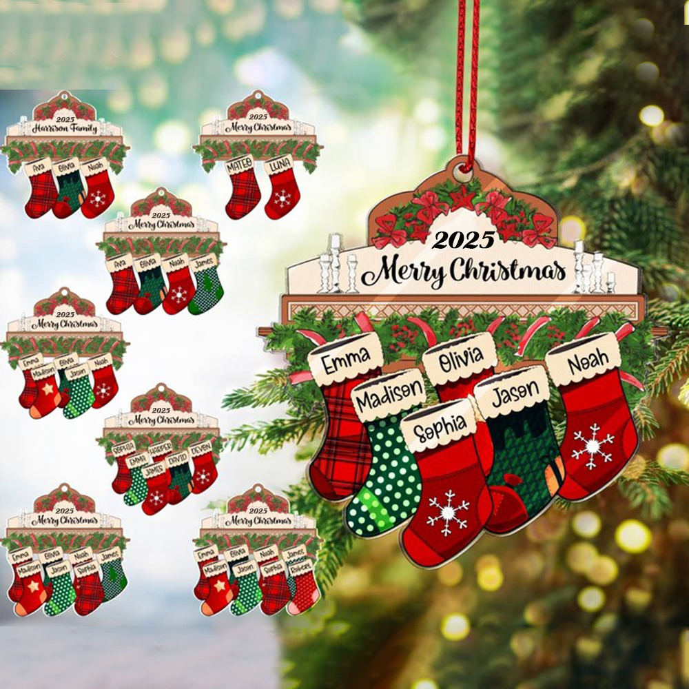 Personalized Custom Family Christmas Ornament, Christmas Tree Ornament with Family Names