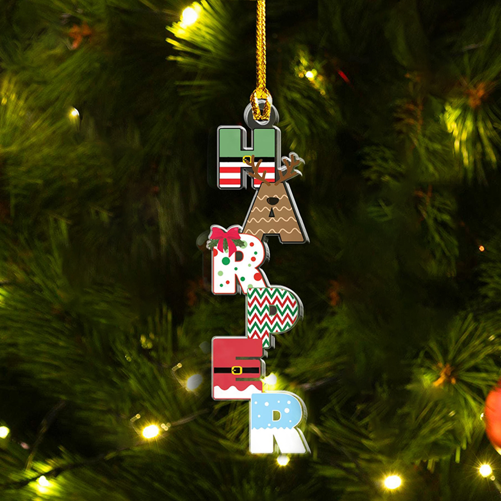  Personalized Christmas Name Letter Ornament 2025, Custom Christmas Tag, Stocking Tag, Custom Reindeer Name Ornament 🎄Free Personalization🎄