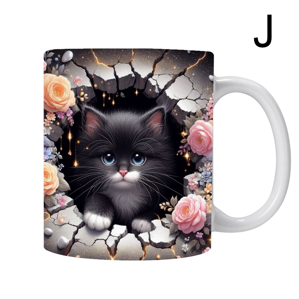 3D Cat Art Coffee Mug
