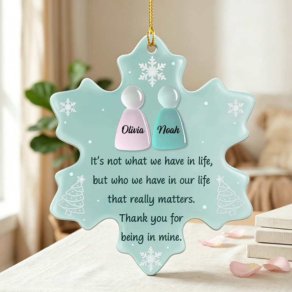 Thank You For Being In Mine Sea Glass - Personalized Sea Glass Custom Name Friendship Keepsake Hanging Decor - Prefect Gift For Family, Friends, Sisters, Brothers