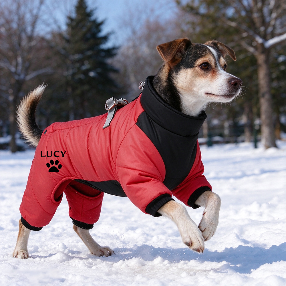 Fleece-Lined Cotton Coat-Personalized Pet Winter Warm Windproof Fleece-Lined Cotton Coat Jacket