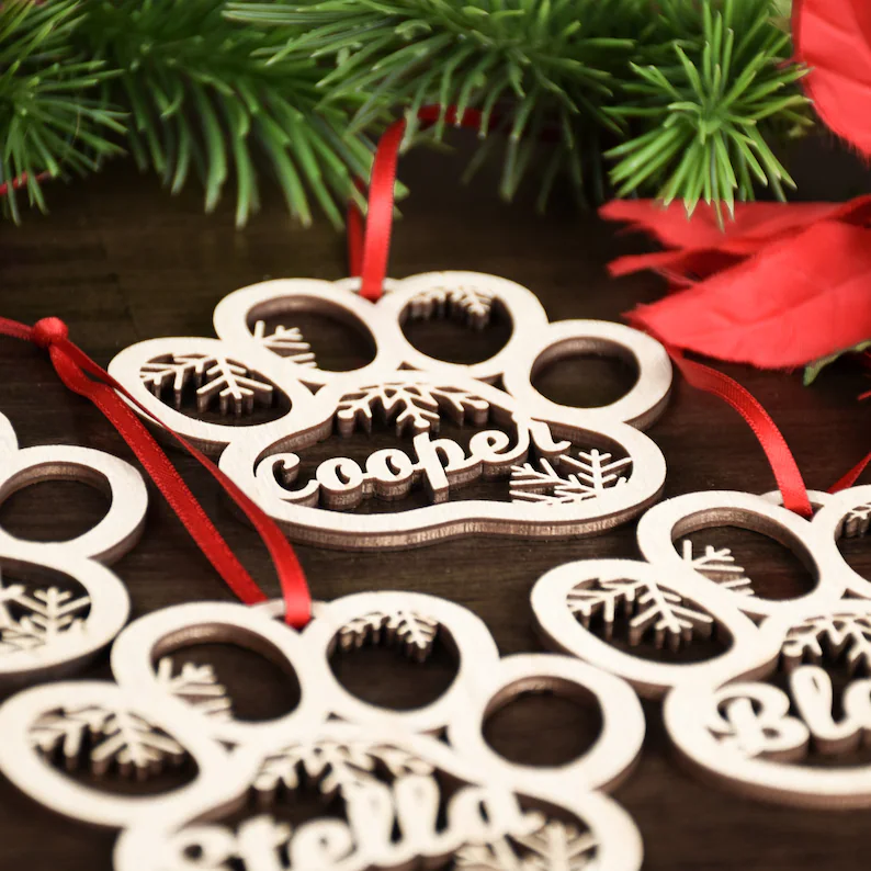 Personalized Name Christmas Ornament, Custom Pet Ornament