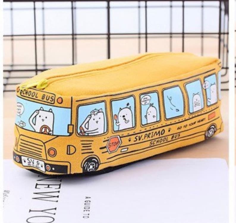 Kids Cartoon Bus Bag School Car Pencil Bags  Birthday Christmas Gift