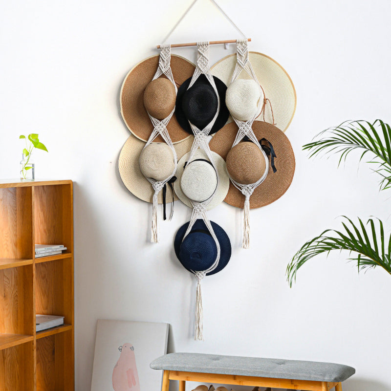 ☀Handmade Linen Decorative Boho Hat Rack For Wall Hanging🌈