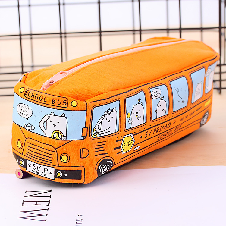 Kids Cartoon Bus Bag School Car Pencil Bags  Birthday Christmas Gift