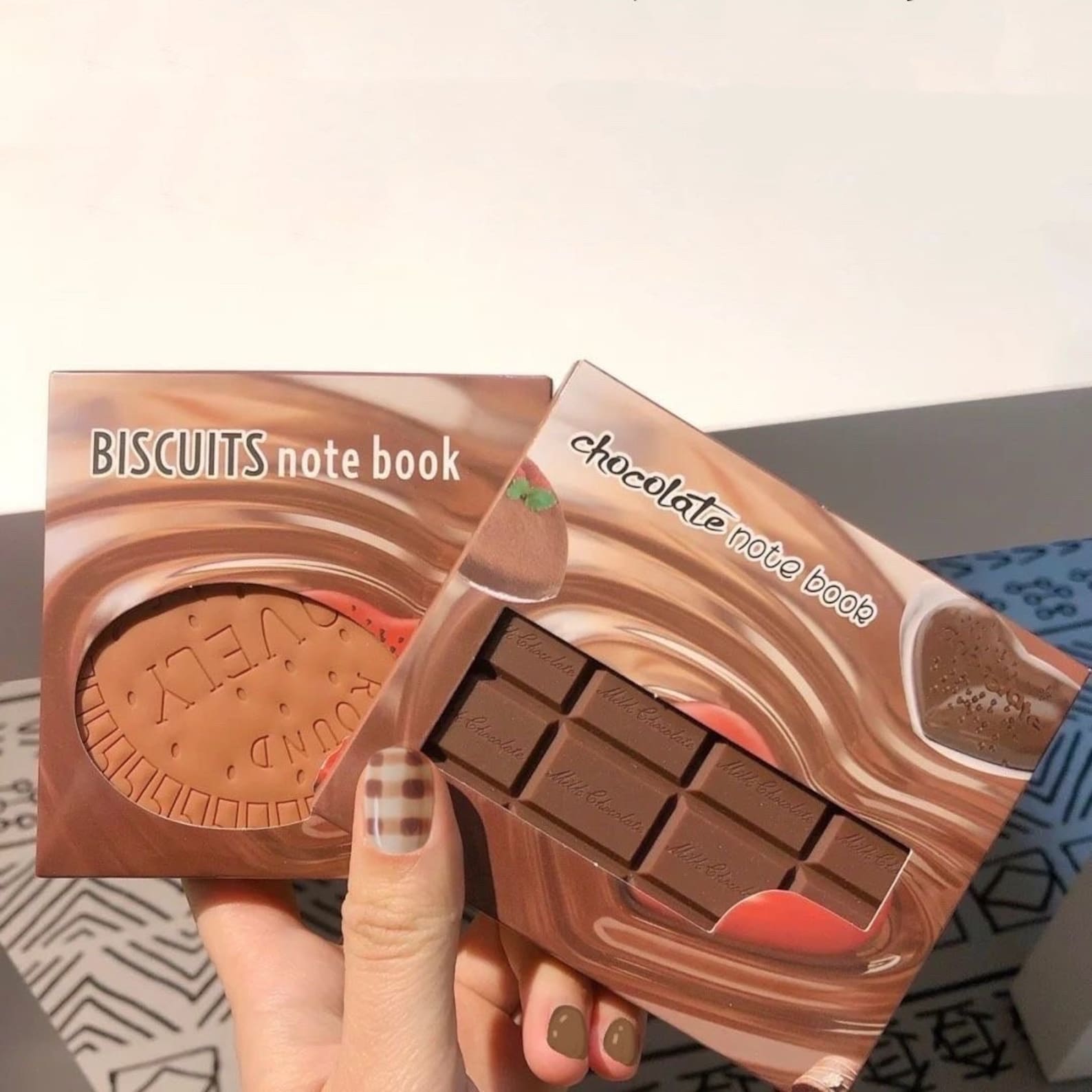 Cute Scented Pocket Notebook Mini Notepad, Shaped like Chocolate or Biscuits