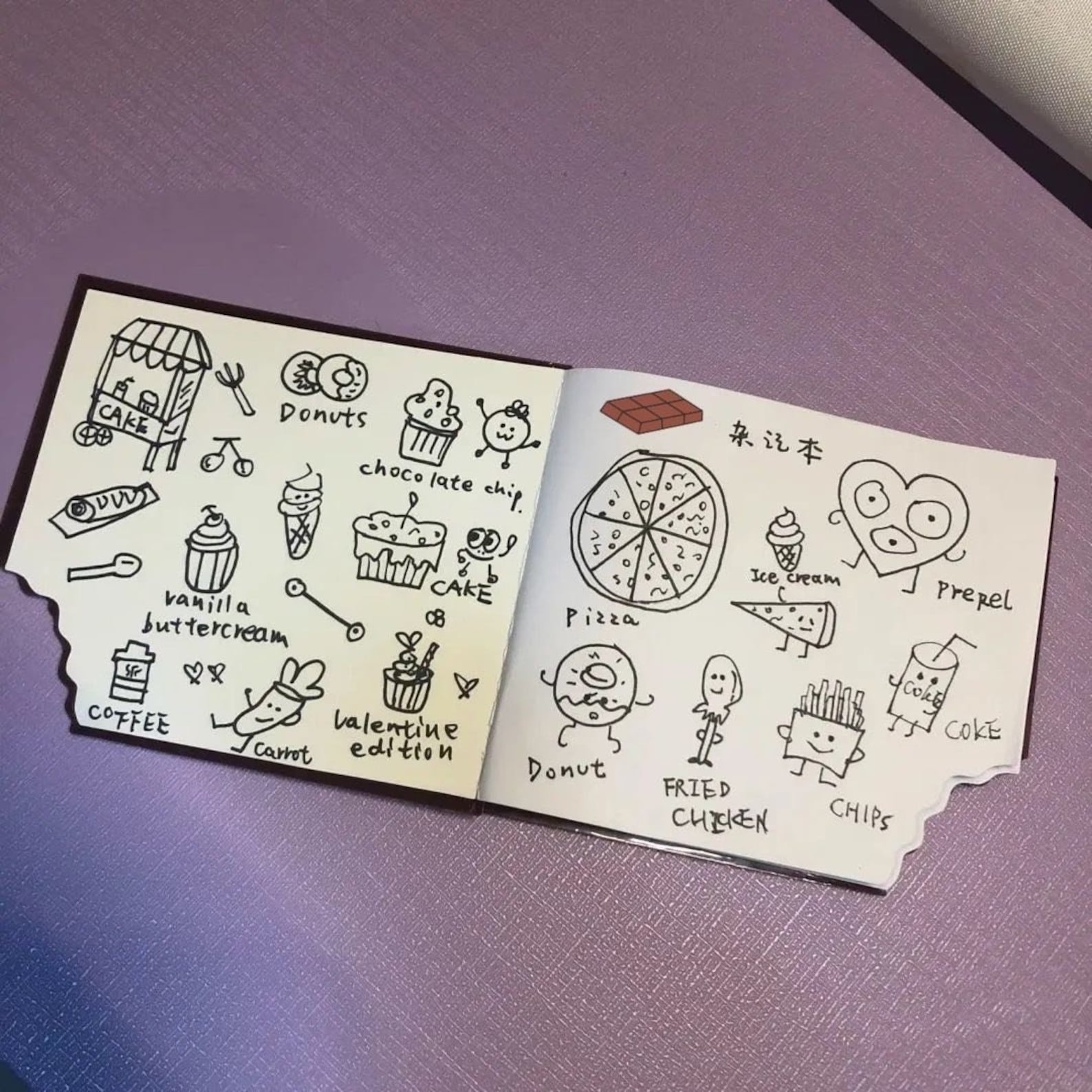 Cute Scented Pocket Notebook Mini Notepad, Shaped like Chocolate or Biscuits