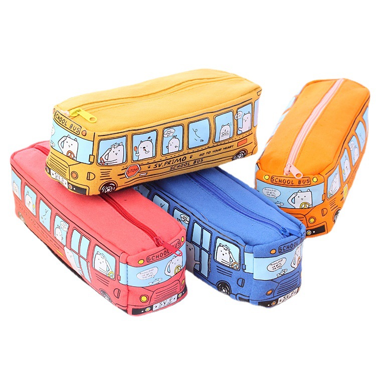 Kids Cartoon Bus Bag School Car Pencil Bags  Birthday Christmas Gift
