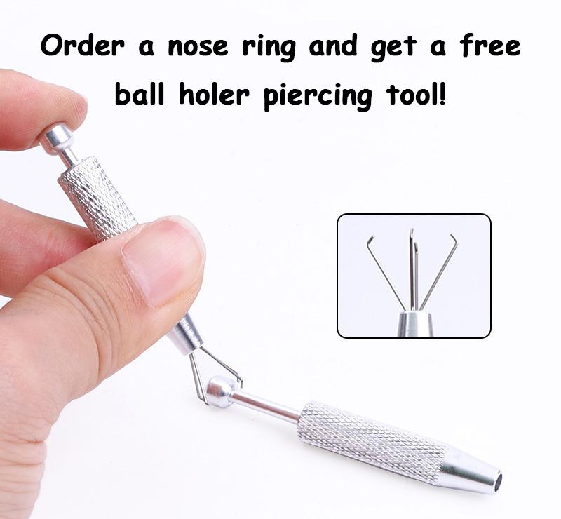 🎄Christmas Special: 48% Off🔥Horseshoe Nose Hoop with Free Ball Holder Tool