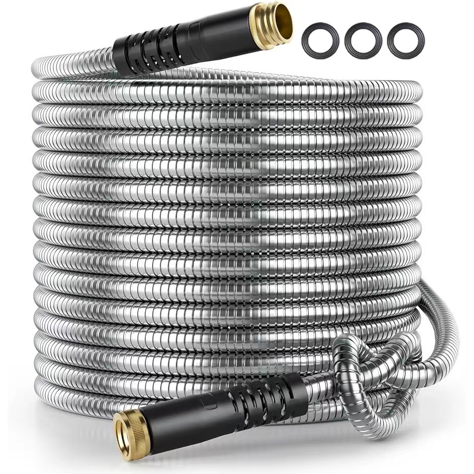 Metal Stainless Steel Water Hose with 10 Function Nozzles
