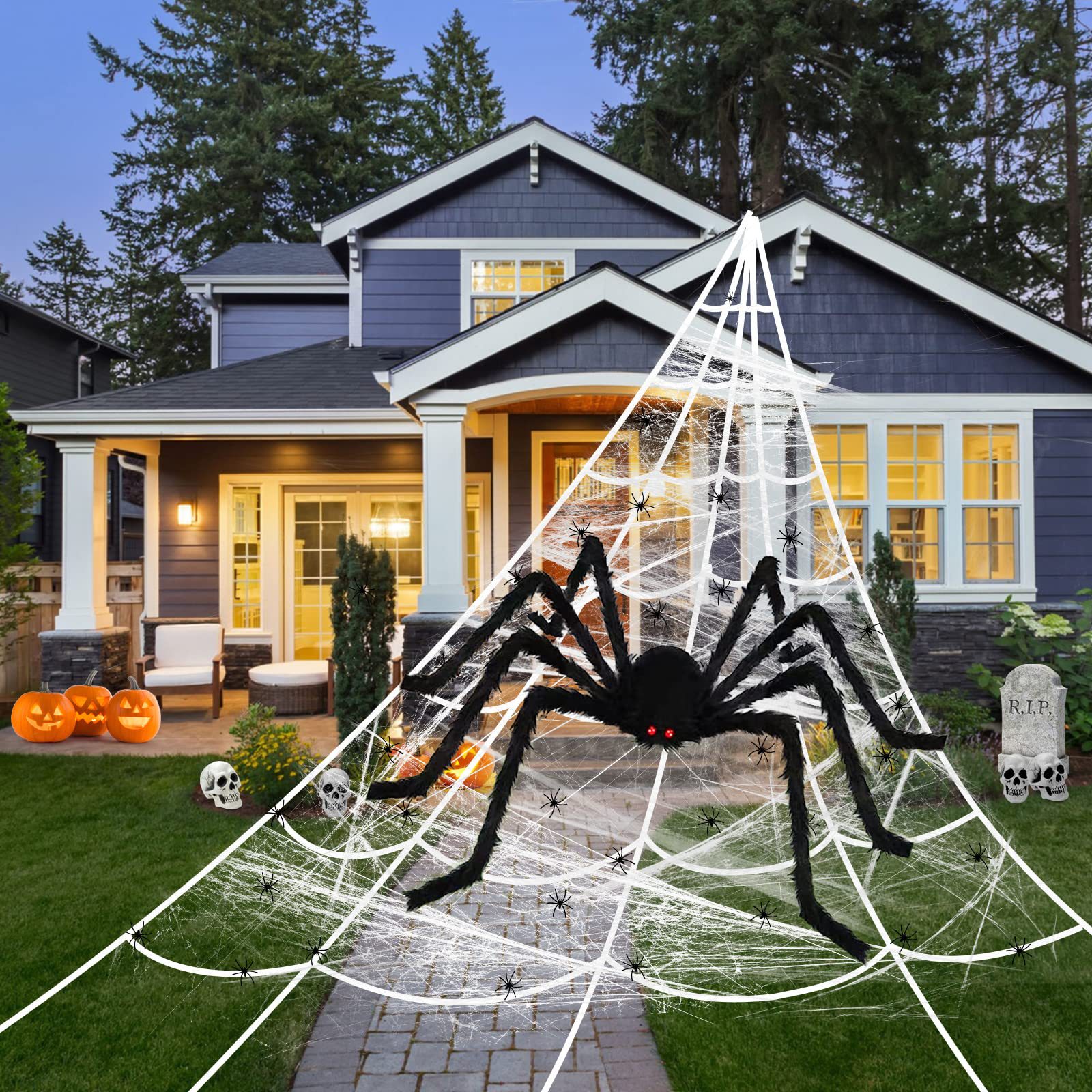  Halloween Outdoor Decorations Hairy Spider