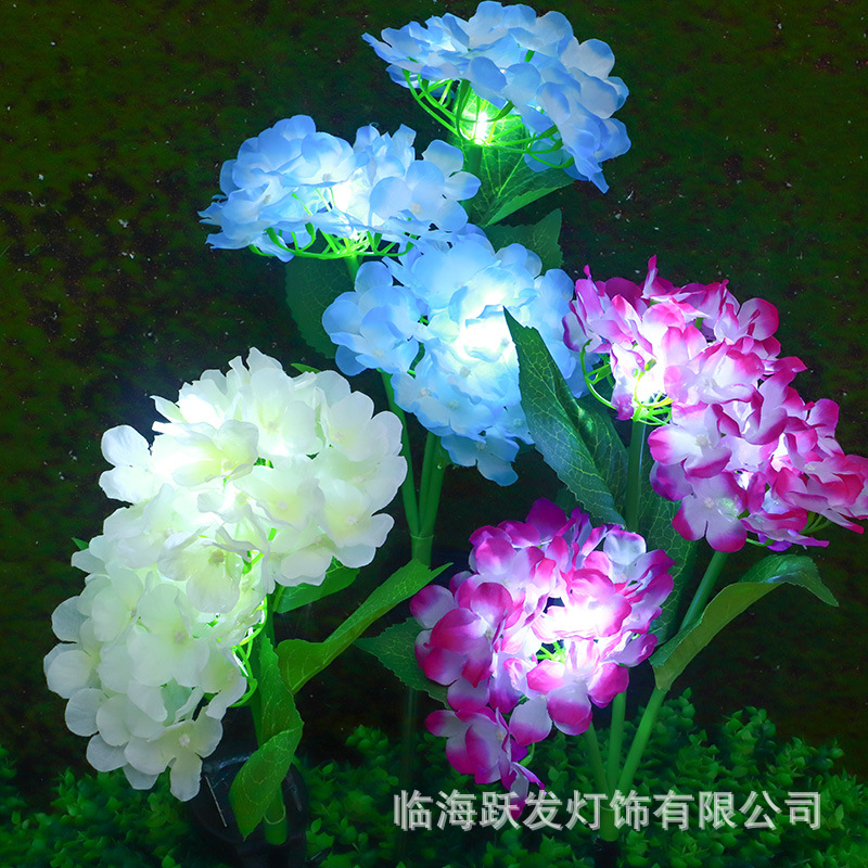 防水太阳能 LED 绣球花灯
