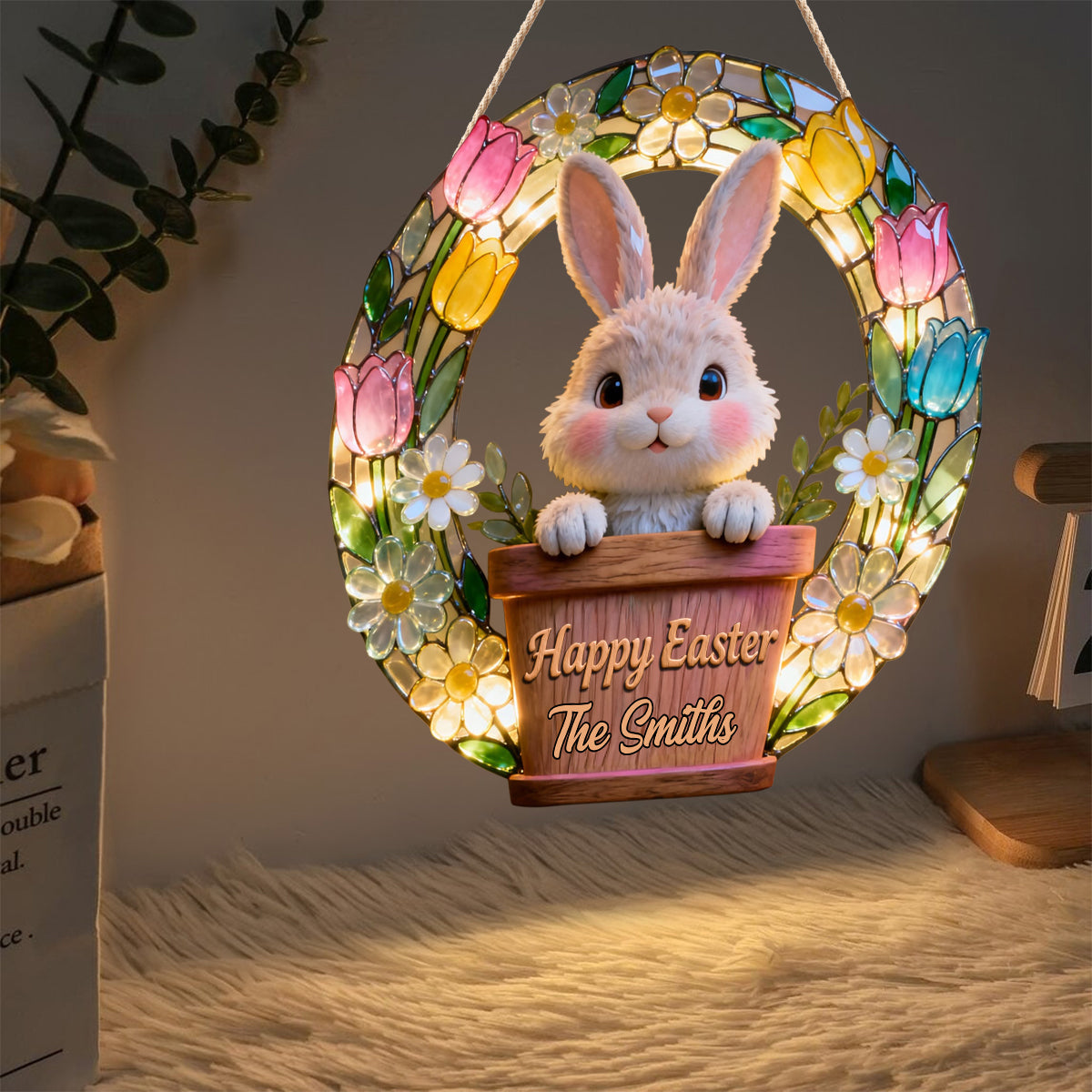 Happy Easter - Personalized Family LED Light Acrylic Sign
