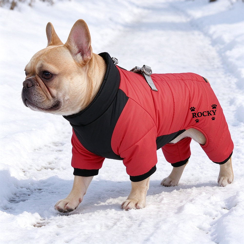 Fleece-Lined Cotton Coat-Personalized Pet Winter Warm Windproof Fleece-Lined Cotton Coat Jacket