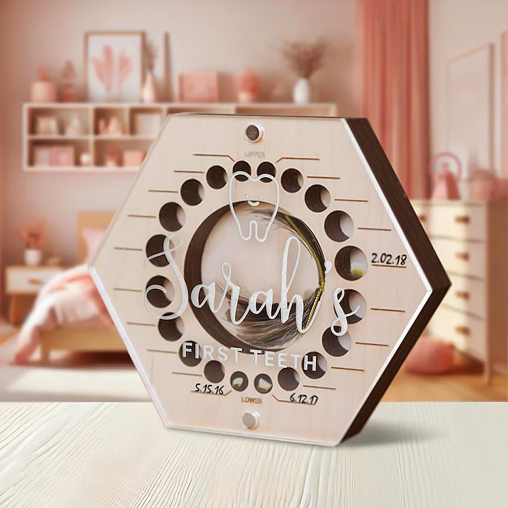 Personalized Teeth Keepsake Box First Haircut Tooth Fairy Box