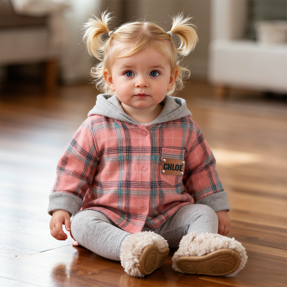 Personalized Kids' Plaid Hooded Shirt Jacket