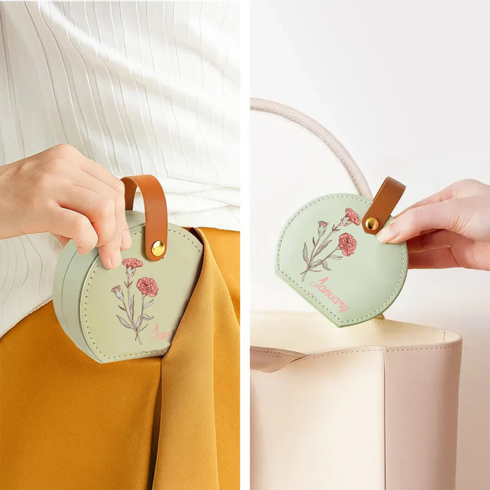 Personalized Name Jewelry Box, Personalized Travel Jewelry Box, Birth Month Flower Jewelry Case, Bridesmaid Gifts