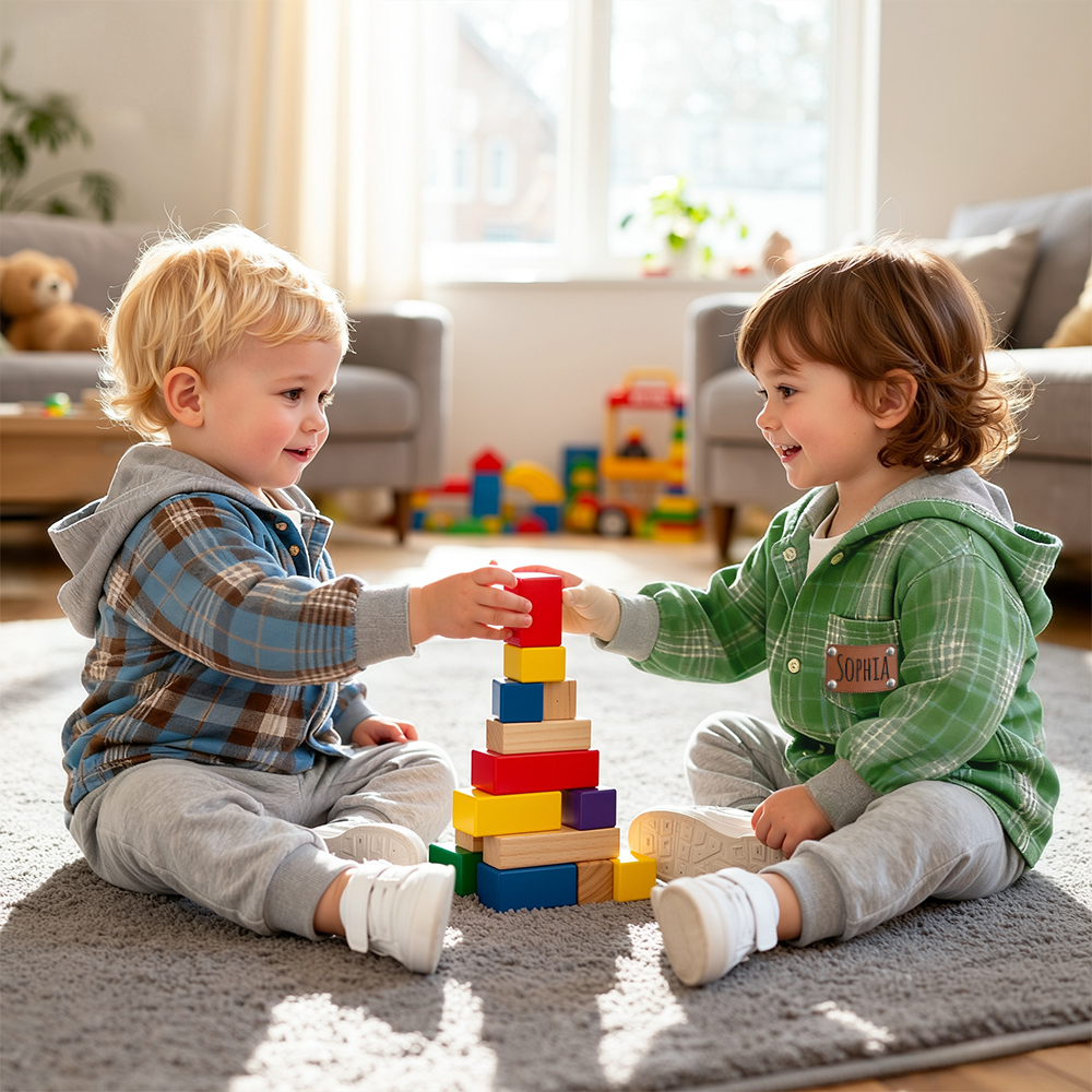 Personalized Kids' Plaid Hooded Shirt Jacket