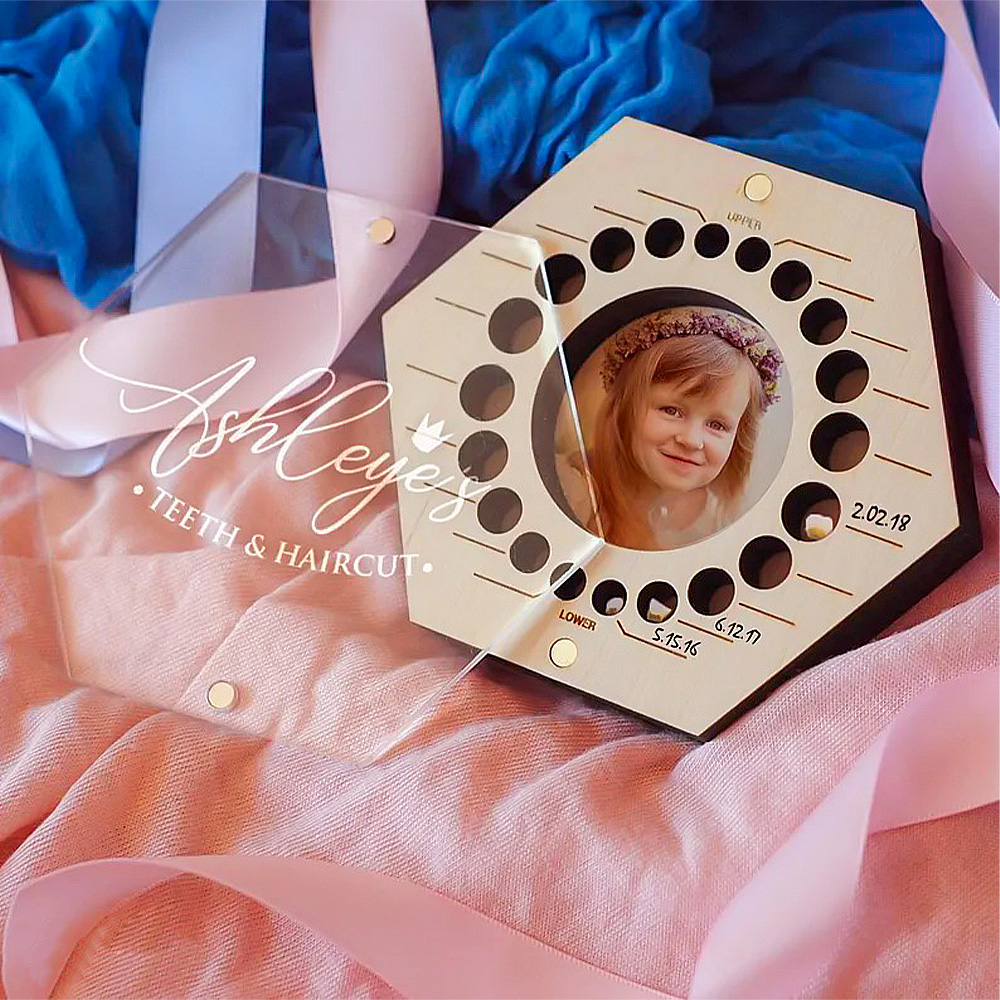 Personalized Teeth Keepsake Box First Haircut Tooth Fairy Box