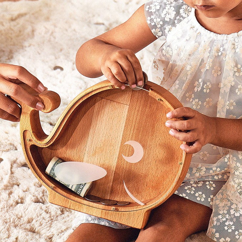 Wood Tractor Piggy Bank Christmas/Birthday Gift