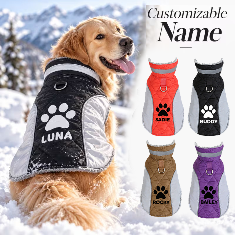 Coat-Personalized Custom Pet Name Winter Warm Coat