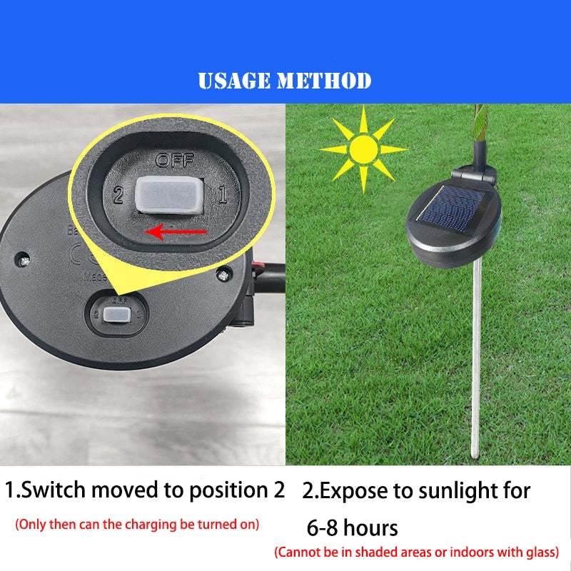 1Pc LED Solar Ground Lights,Artificial Flower Lawn Lights, 7-Head Solar Orchid Lights for Patio Yard Garden Christmas Decoration