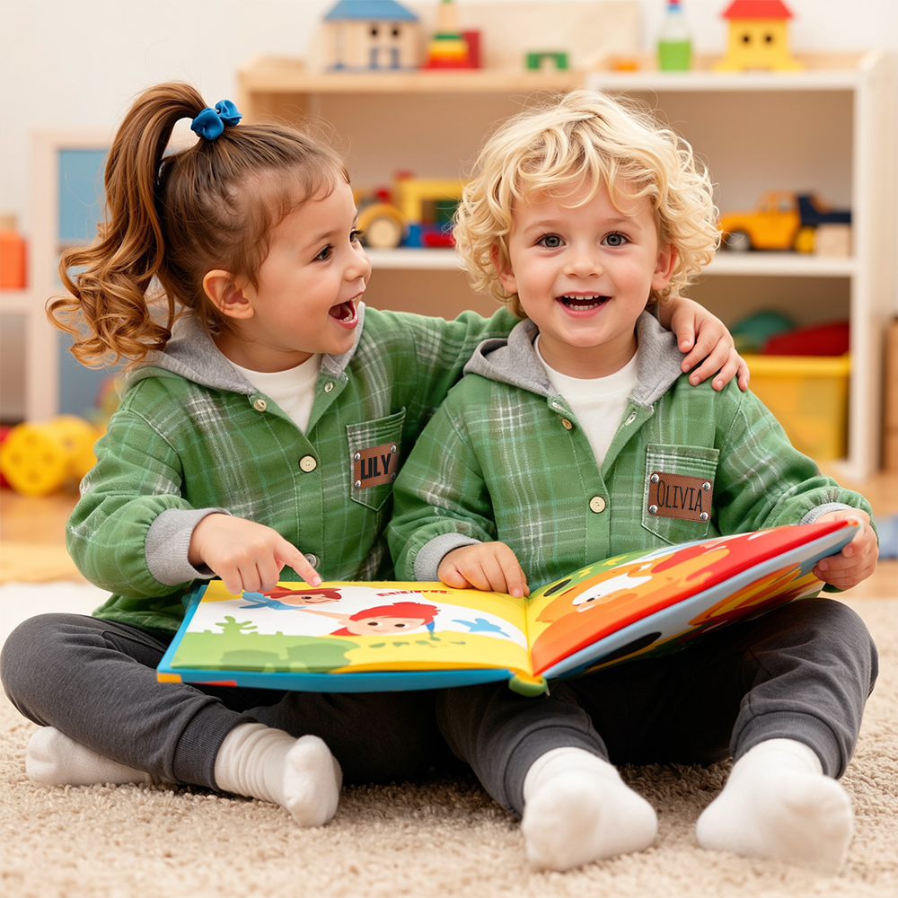 Personalized Kids' Plaid Hooded Shirt Jacket