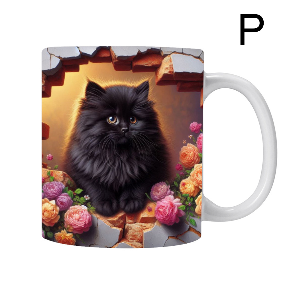 3D Cat Art Coffee Mug