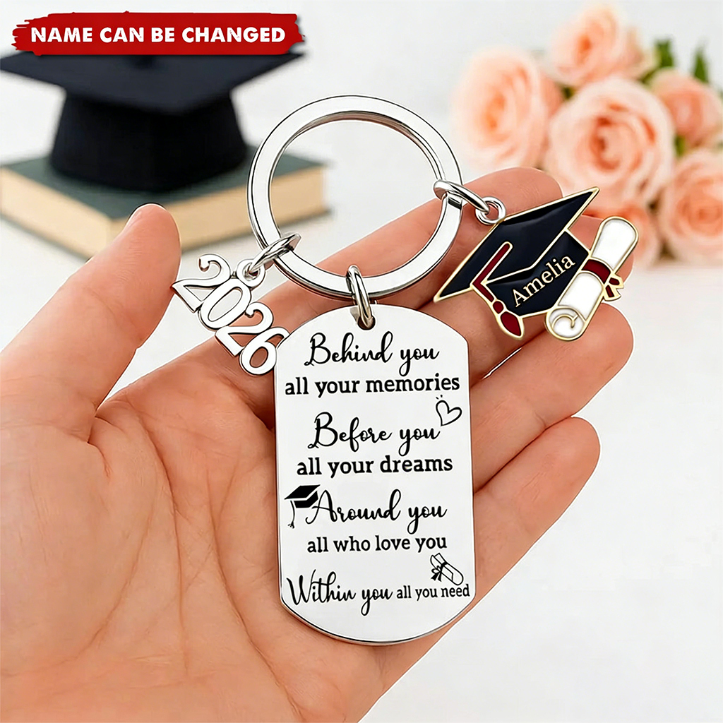 Family Personalized Custom Graduation Keychain - Graduation Gift For Family Members, Brothers, Sisters