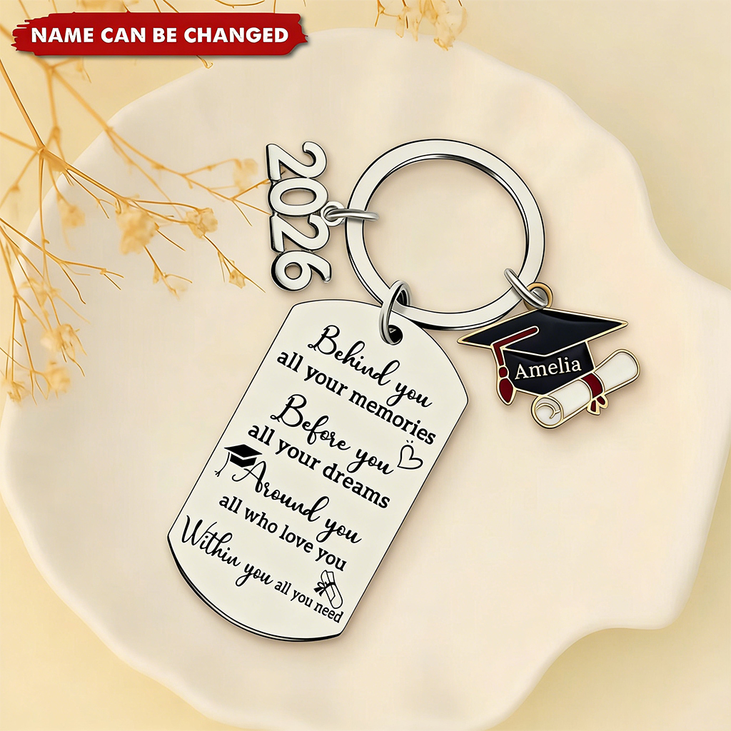 Family Personalized Custom Graduation Keychain - Graduation Gift For Family Members, Brothers, Sisters