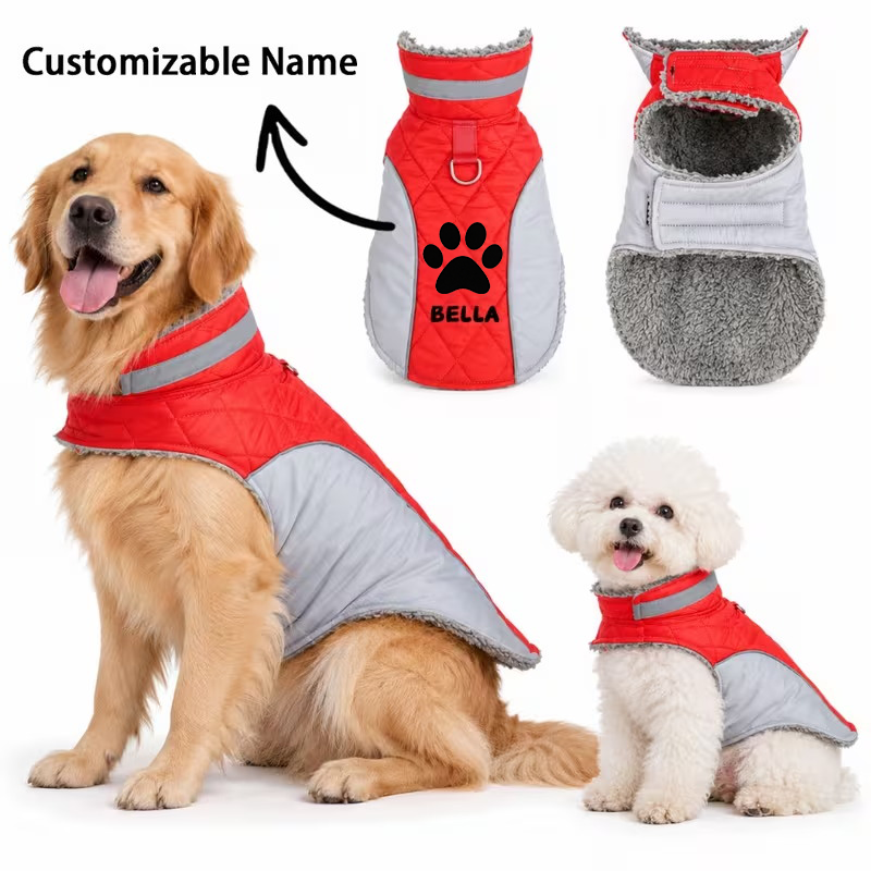 Coat-Personalized Custom Pet Name Winter Warm Coat