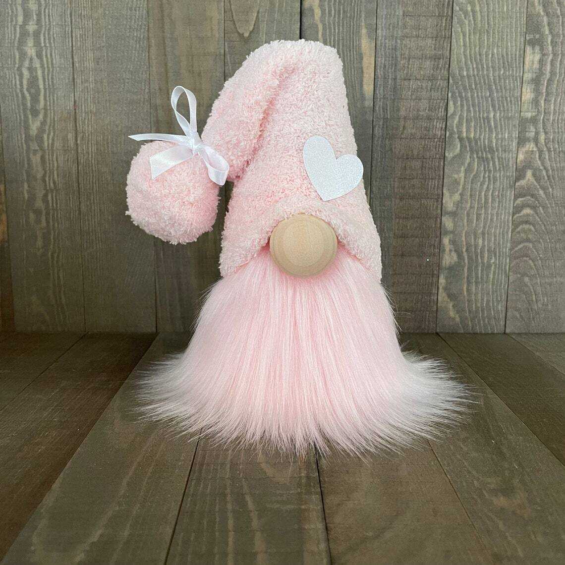 Pink Heart Gnome Valentines Day Gnome--Tiered Tray Gnome