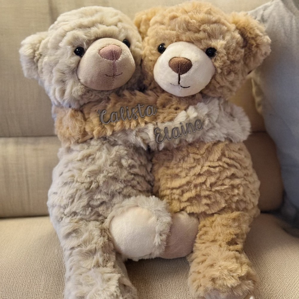 (Set of 2) Personalized Lavender Scented Doll with Name, Custom Hugging Bear/Puppy Plush Toy, Valentine's Day/Anniversary Gift for Couple/Lover/Friend