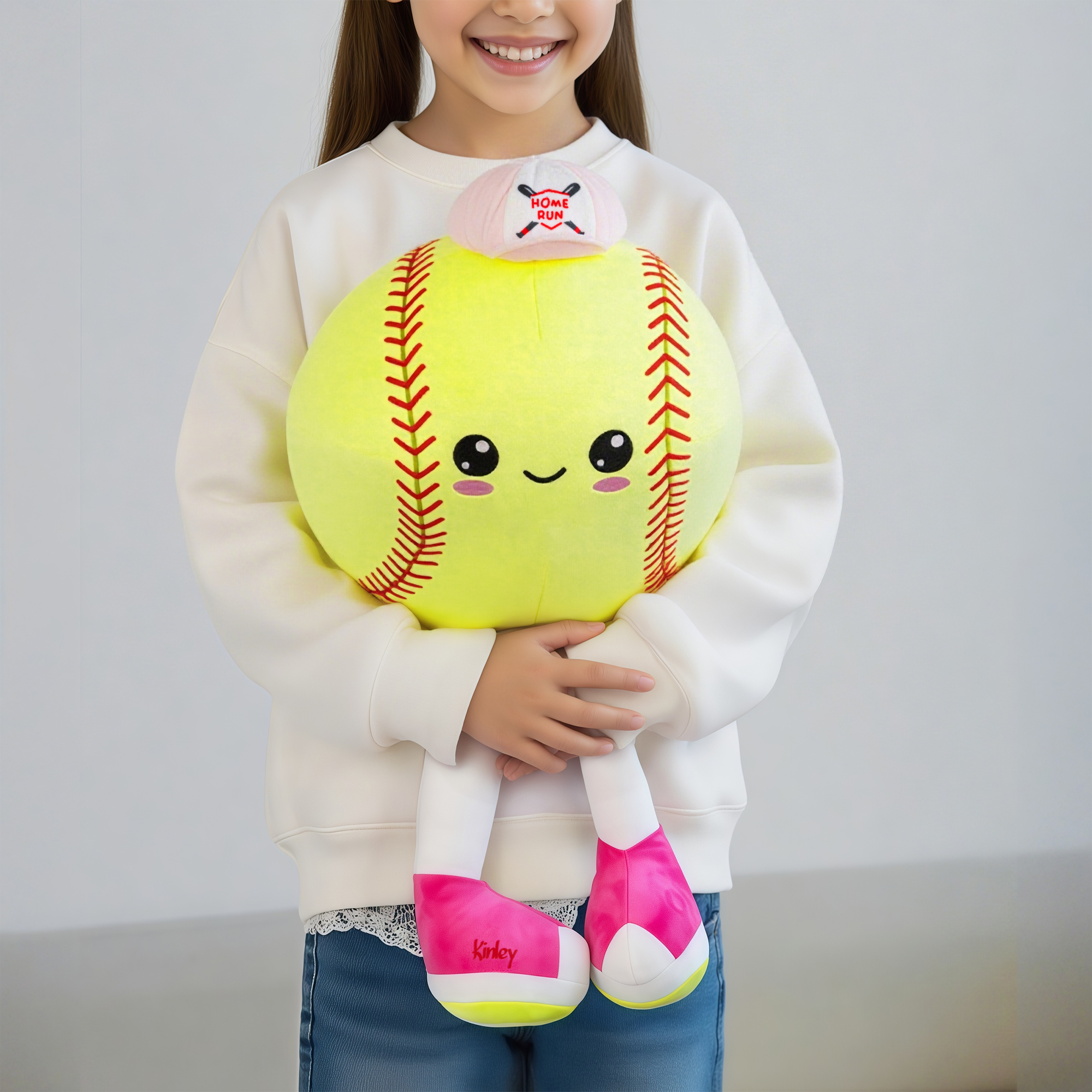 Personalized Softball/Volleyball Plush Toy with Name, Cute Sports Plush Doll, Sofa Bedroom Decor, Birthday/Christmas Gift for Kids/Sports Lover/Player