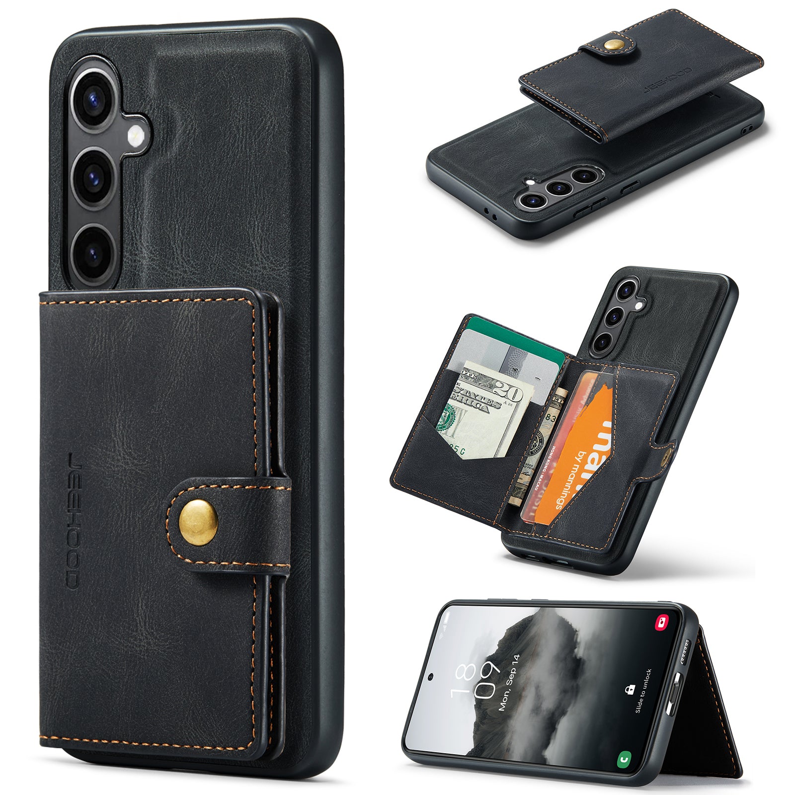2 in 1 Magnetic Wallet Case For Samsung Galaxy S