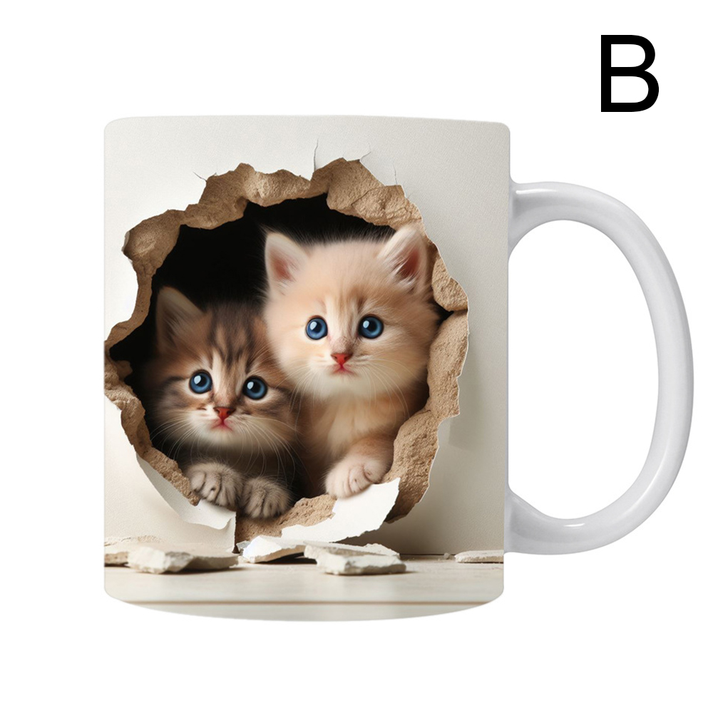 3D Cat Art Coffee Mug