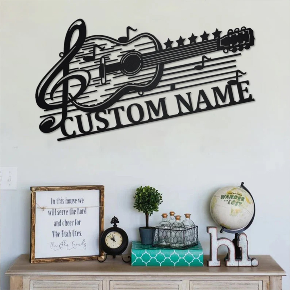 Personalized Guitar Home Decor Metal Sign