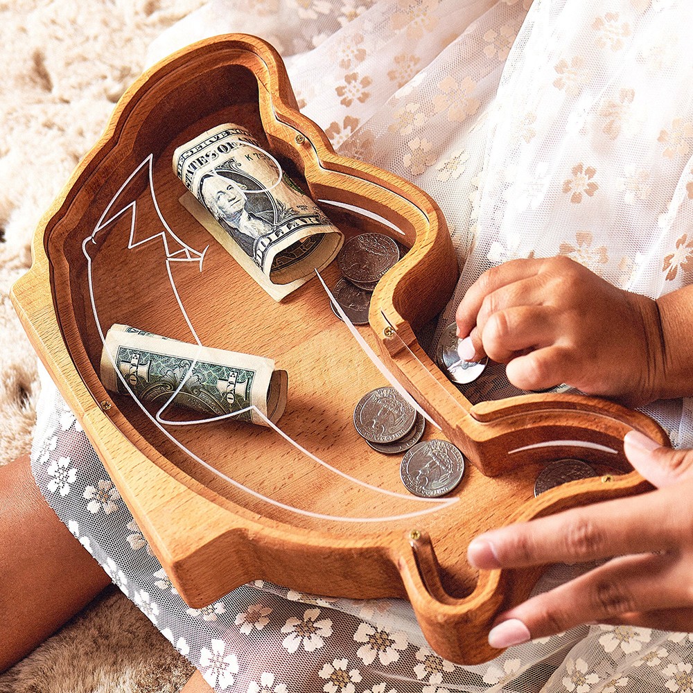 Wood Tractor Piggy Bank Christmas/Birthday Gift