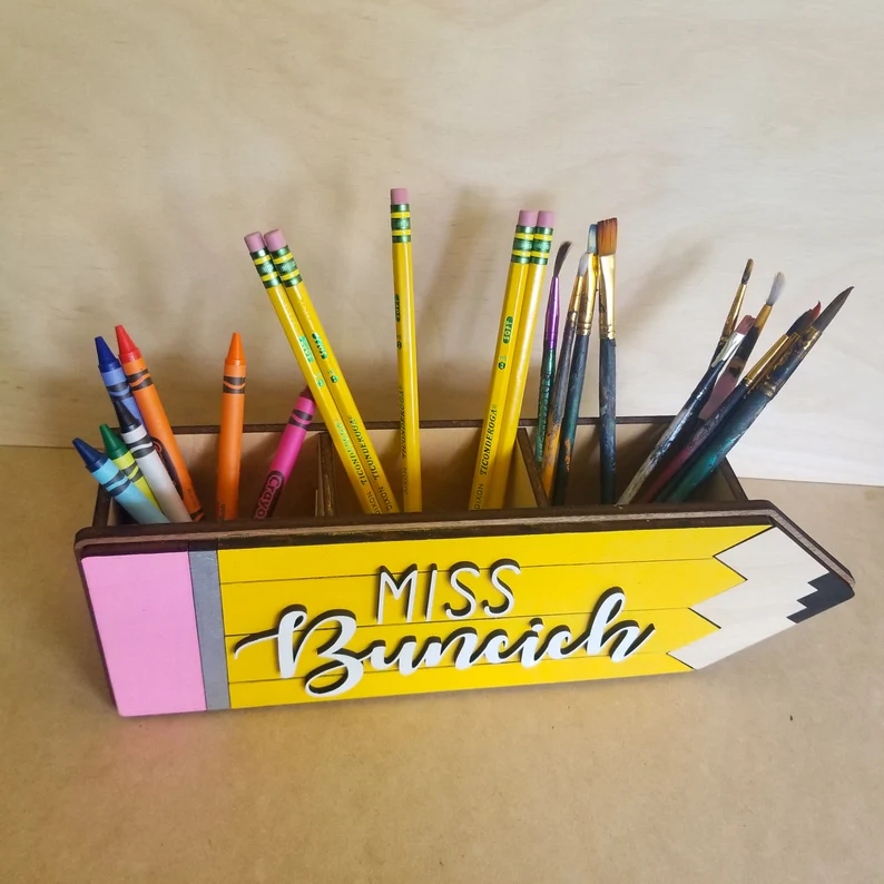 Personalized Pencil Holder Desk Organizer For Teacher's Gift