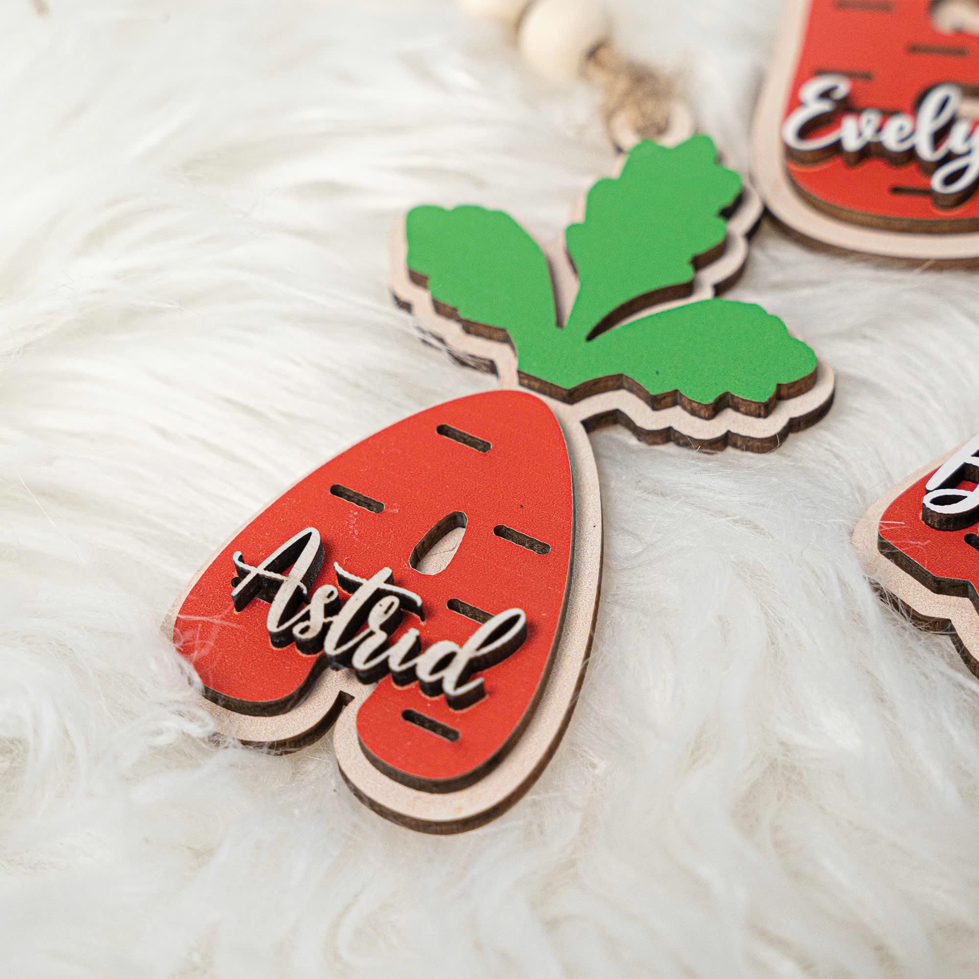 Personalized Carrot Easter Basket Tags, Custom Initial Carrot ornament, Easter Name tags for Grandkids Grandchildren, Custom Carrot Tag