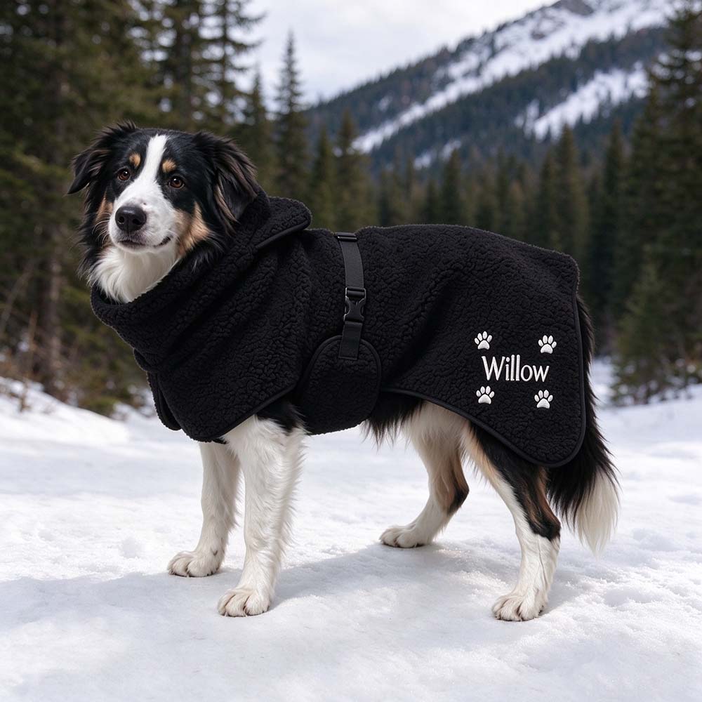 Personalized Pet Winter Warm Sherpa Embroidered Fleece Coat