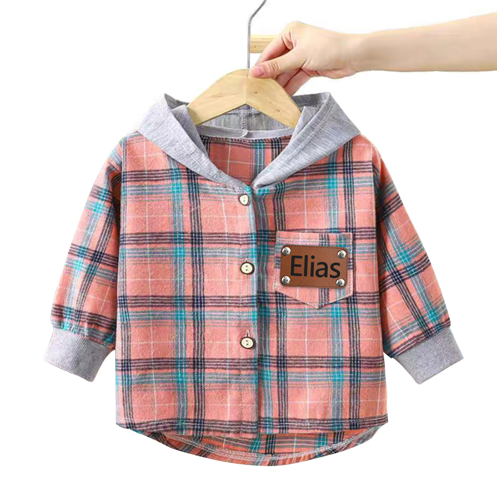 Personalized Kids' Plaid Hooded Shirt Jacket